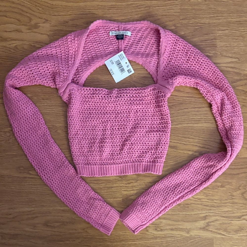 American Eagle Outfitters Pink Knit Shrug